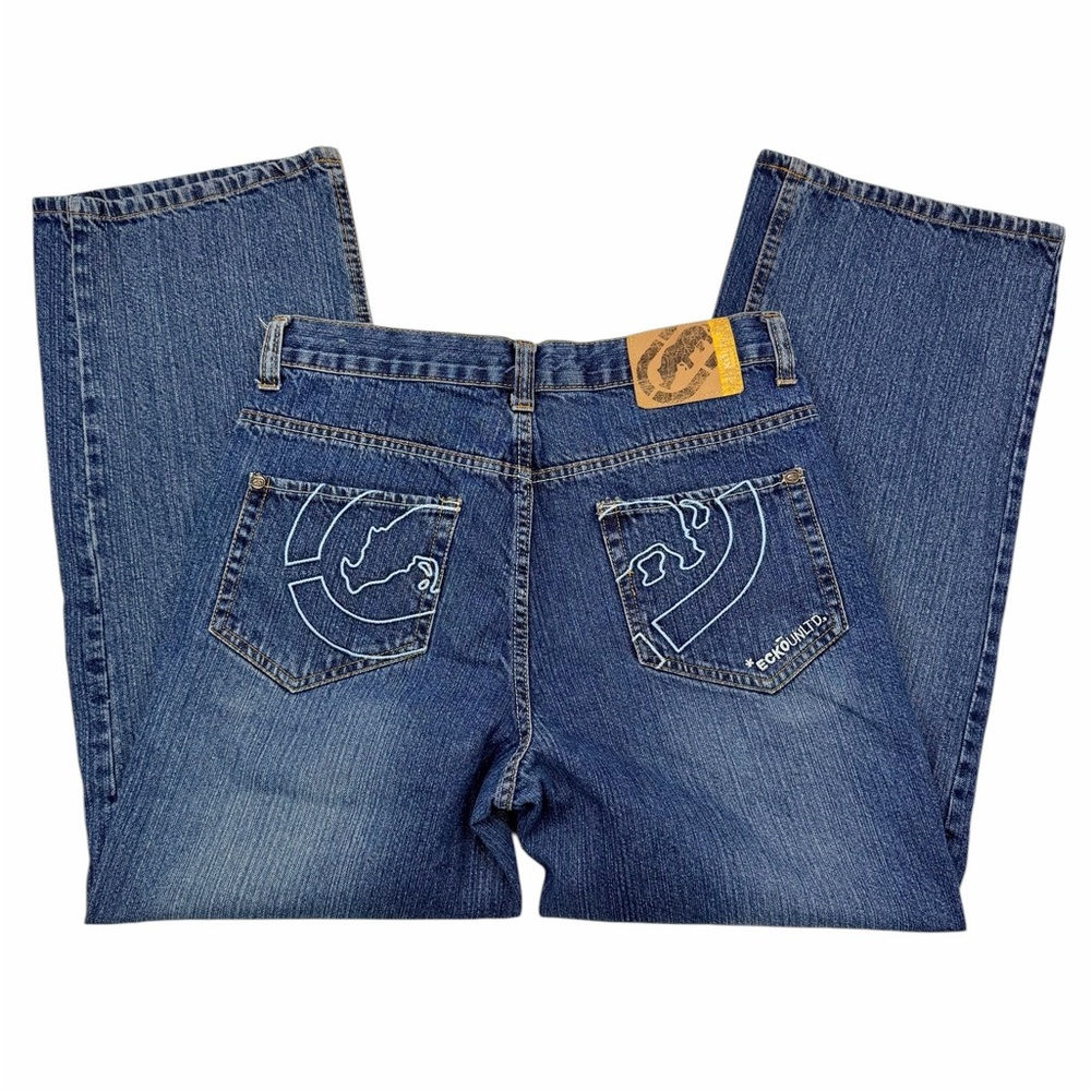 Vintage Y2K Ecko Unltd‎ Rhino Logo Jeans Boys Size 16 Streetwear Denim